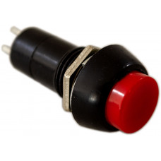 Кнопка 18 мм мала з фіксацією вкл.-викл. червона 2-контактна пластик. VORTEX