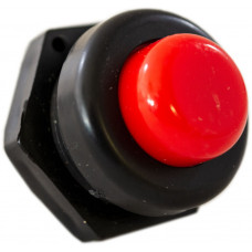 Кнопка 25 мм велика без фіксації (2-контактна) VORTEX (червона пластик.)