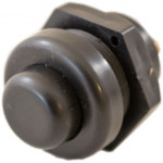 Кнопка 25 мм велика без фіксації (2-контактна) VORTEX (чорна пластик.)