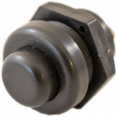 Кнопка 25 мм велика без фіксації (2-контактна) VORTEX (чорна пластик.)