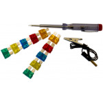 Індикатор напруги 6/12/24 В  середній 14 см + 10 запоб.  VORTEX (пластик. корпус)