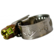 Хомут 10 - 16 мм W2 нержавіюча сталь  VORTEX штука (продаються упаковками, в упак. 20 шт.)